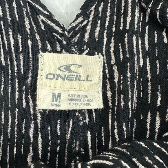 O'Neill Women's Size M Draped Layered Wrap Tank Black White Stripe Print - Picture 5 of 8